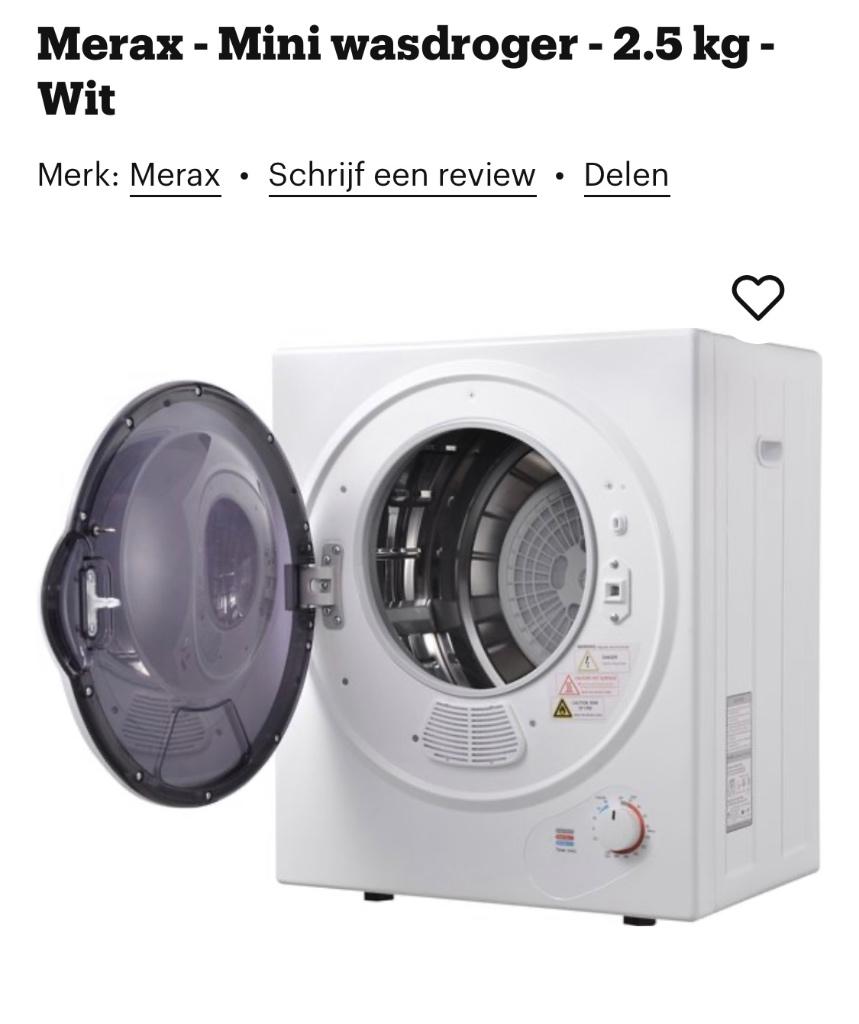 Mini wasdroger, Witgoed en Apparatuur, Wasdrogers, Ophalen, Minder dan 85 cm, Luchtafvoer, Minder dan 4 kg