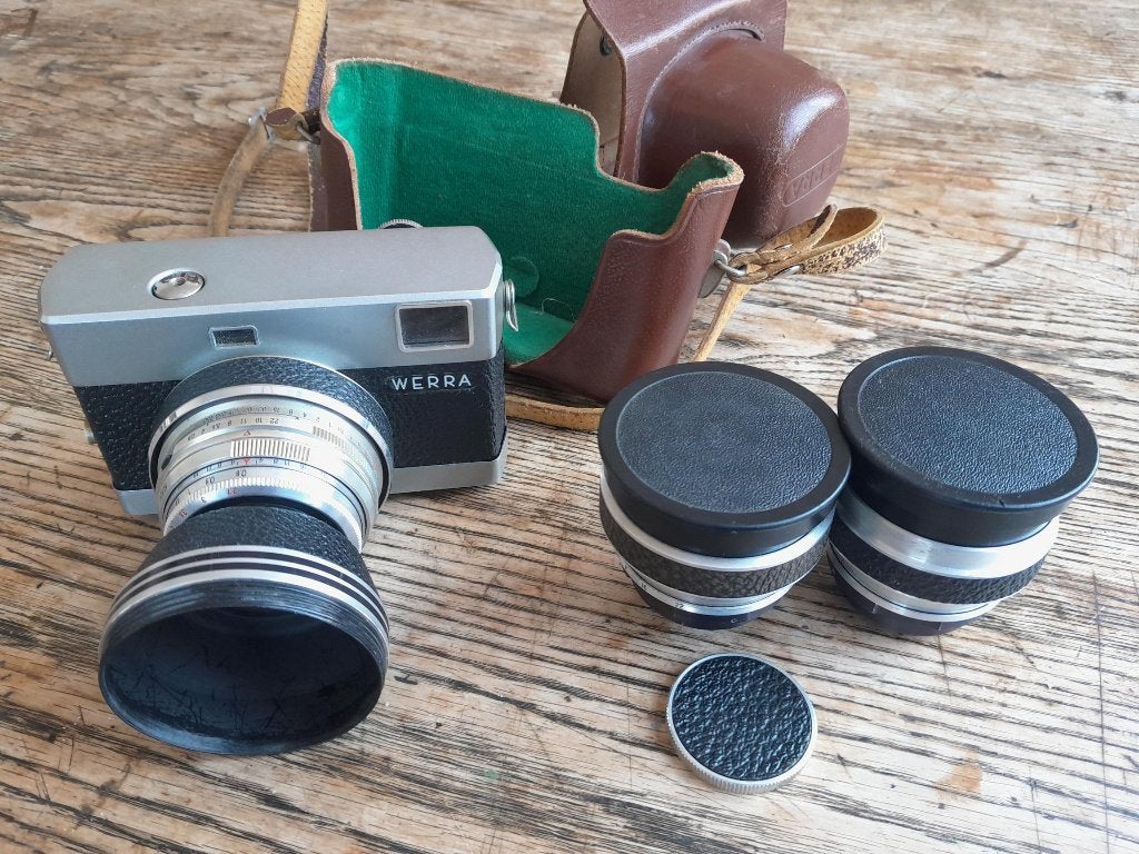 Werra 3 met Tessar, Cardinar en Flektogon, Audio, Tv en Foto, Verzenden, Gebruikt, Spiegelreflex, Overige Merken