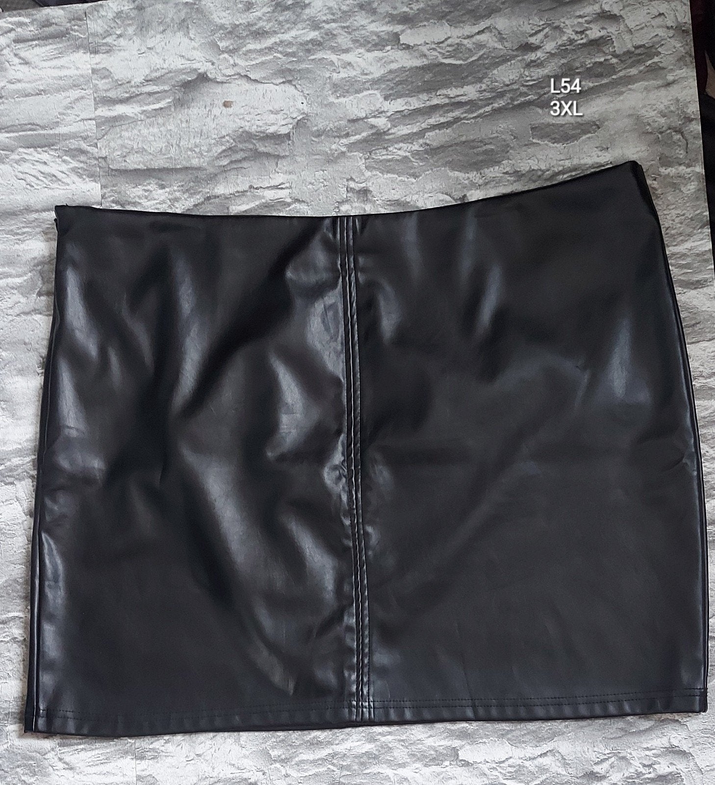 Sexy Zwarte leren minirok - 3XL, Zwart, Maat 46/48 (XL) of groter, Ophalen of Verzenden, Boven de knie
