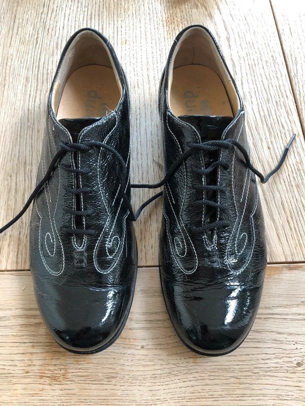 Durea zwarte lakschoenen veterschoen - 6,5 G (maat 40), Kleding | Dames, Durea, Schoenen met lage hakken, Zwart, Ophalen of Verzenden