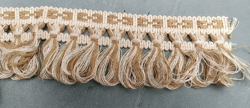 Vintage fournituren sierband lusjes grijs bruin 7 cm (KV17), Ophalen of Verzenden, Nieuw, Lint, Band of Elastiek