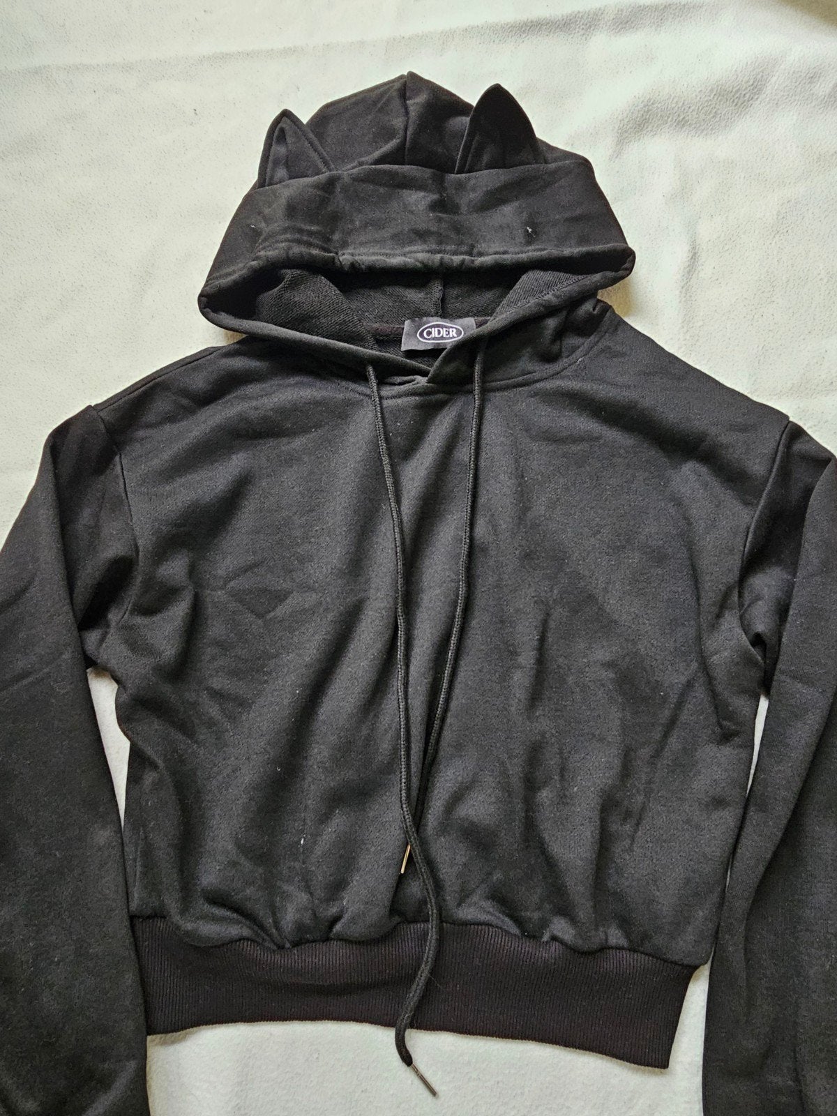 Gloednieuw Cider zwarte cropped hoodie XS met kattenoortjes, Zwart, Nieuw, Ophalen of Verzenden, Maat 34 (XS) of kleiner