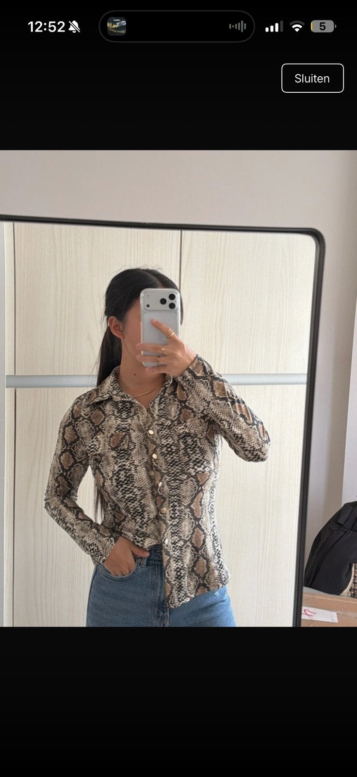 Slangen print blouse, Verzenden, Nieuw, Maat 36 (S), Meerkleurig