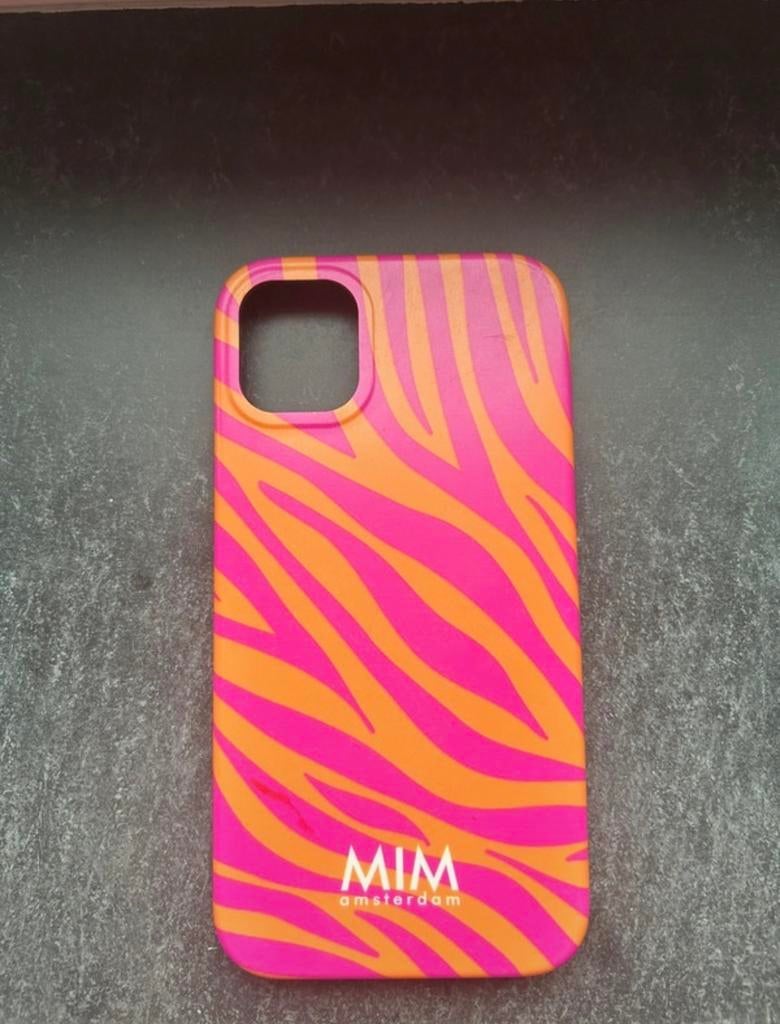 MIM Amsterdam iPhone hoesje - Roze/Oranje Zebraprint, Kunststof, IPhone 11, Gebruikt, Overige merken