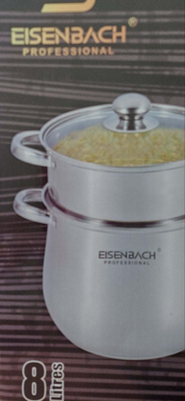 Eisenbach Professional Couscouspan - 8 Liter RVS, Ophalen, Geschikt voor inductie, Nieuw, Rvs