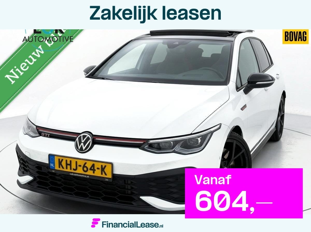 Volkswagen Golf 2.0 TSI GTI Clubsport PANO|IQLIGHT|HUD|CAMER, 4 cilinders, 1984 cc, Leder en Stof, Wit