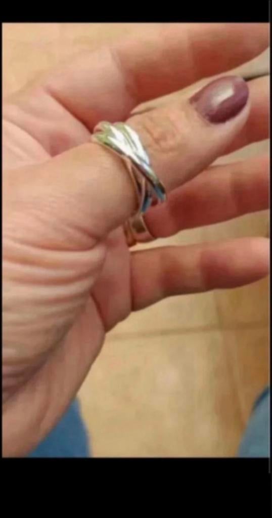 Zilveren ring 3 in 1 ook als duimring gemerkt 925, Sieraden, Tassen en Uiterlijk, Ringen, 18 tot 19, Ophalen of Verzenden, Zo goed als nieuw