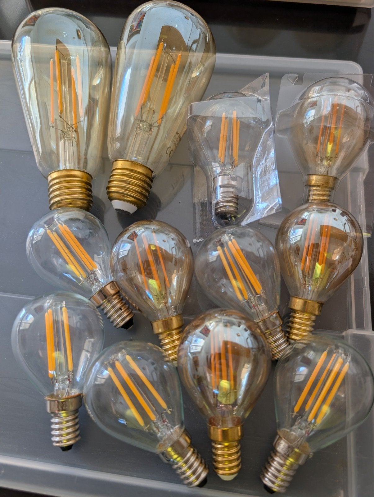 12 LED Filament Lampen E14 en E27 - Diverse Maten en Vormen, Ophalen of Verzenden