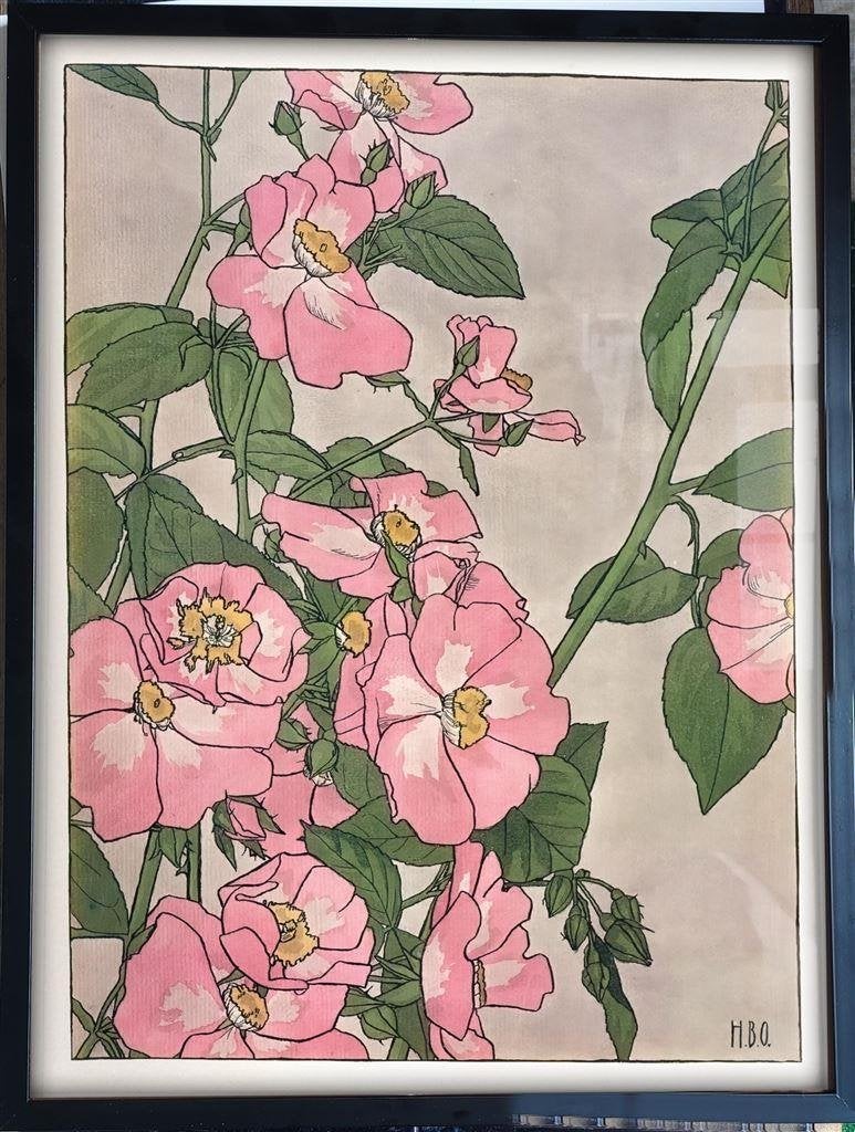 [Poster in Frame] Kunst Art Nouveau Rozen jugendstil, Verzenden, Nieuw, A1 t/m A3, Film en Tv