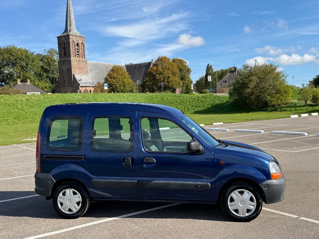 Rolstoelauto Renault Kangoo 2002, Stof, 4 cilinders, Blauw, Origineel Nederlands