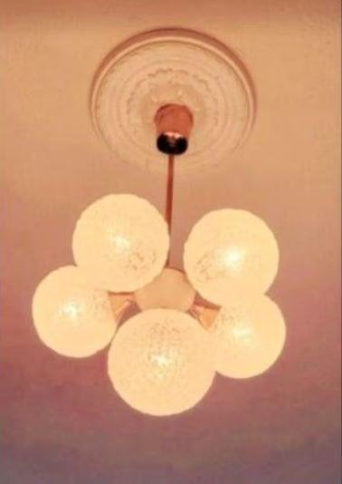 vintage Kaiser sputnik plafondlamp Mid-Century, Ophalen, Vintage, Hanglamp, E14 (klein)