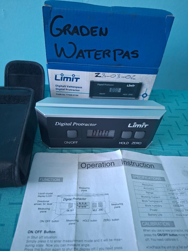 Limit Digital Protractor / gradenboog, Ophalen of Verzenden, Zo goed als nieuw, Overige meters