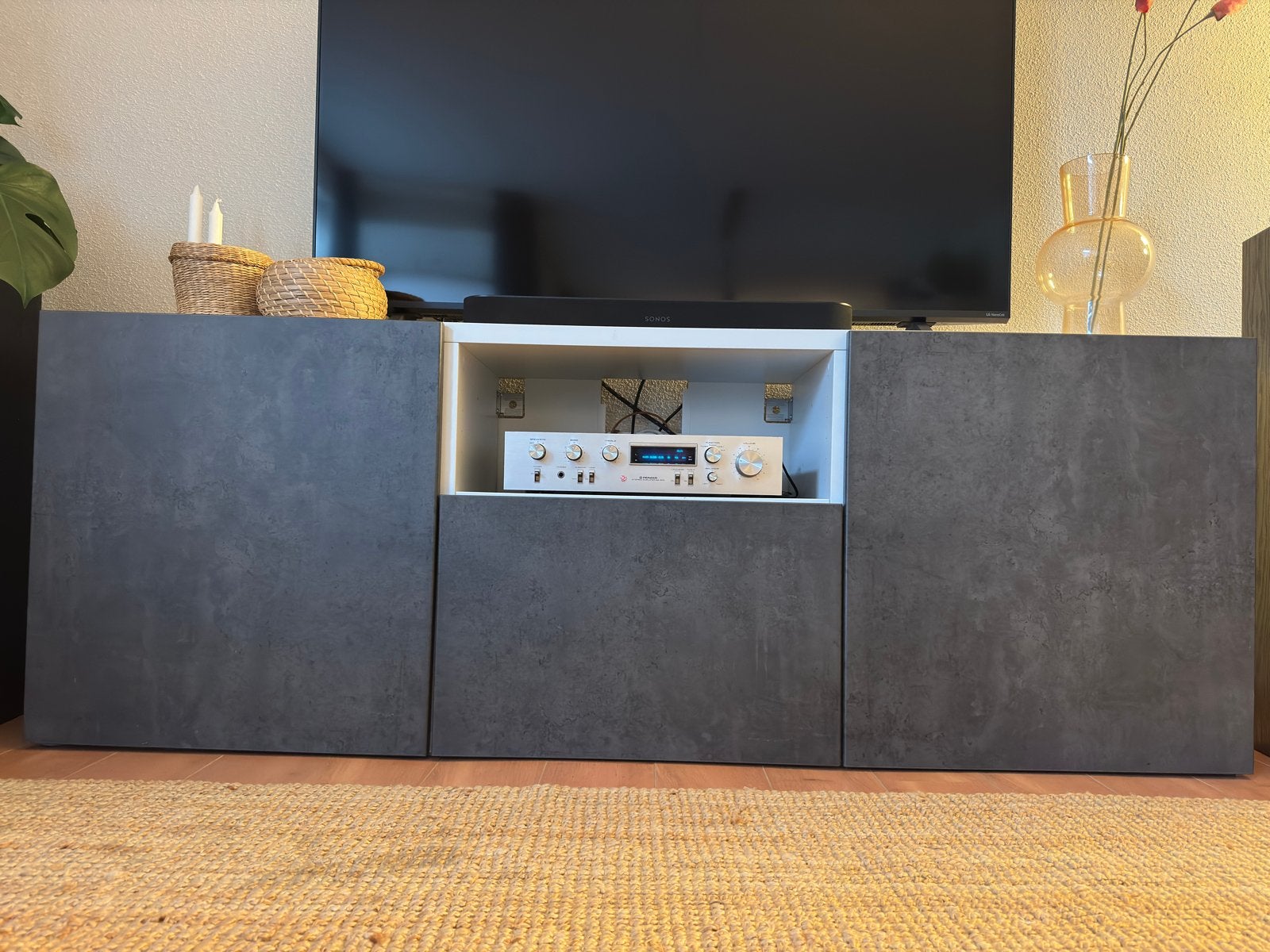 IKEA Besta tv-meubel, 180x40x64 cm, Kallviken donkergrijs, Ophalen, Gebruikt, 150 tot 200 cm, Minder dan 100 cm