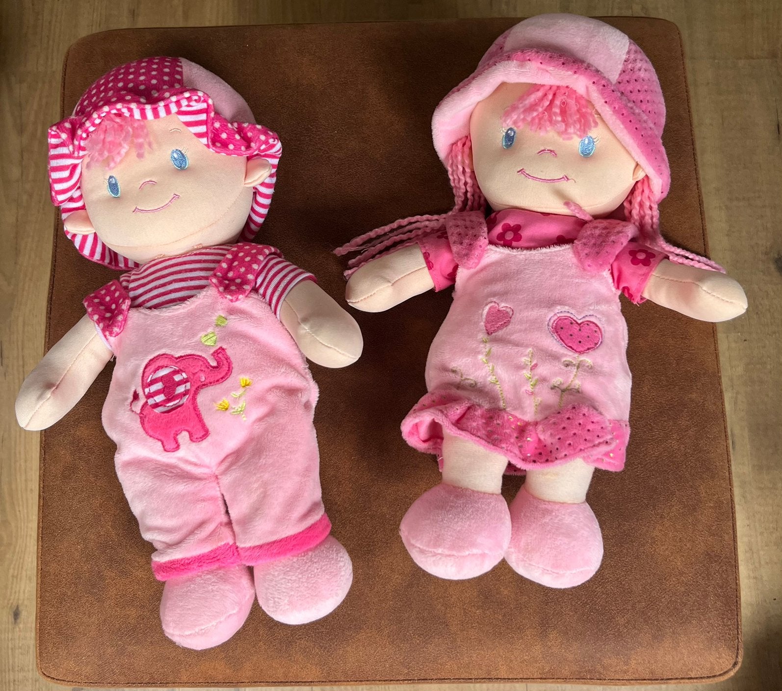 Leuke roze knuffel popjes! Meisje en jongetje!, Ophalen of Verzenden, Zo goed als nieuw, Overige typen