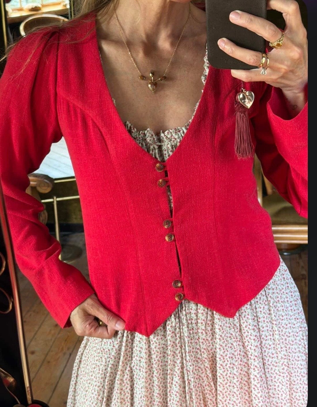 GEZOCHT: Lovely Lane Poet blouse rood (S of M), Kleding | Dames, Blouses en Tunieken, Ophalen of Verzenden, Maat 36 (S), Rood