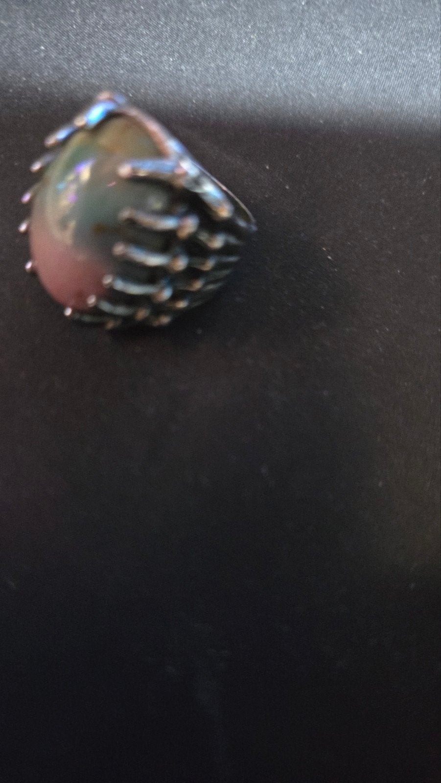 Unieke Indonesische ring met edelsteen, maat 17, Overige materialen, Gebruikt, Overige kleuren, Ophalen of Verzenden