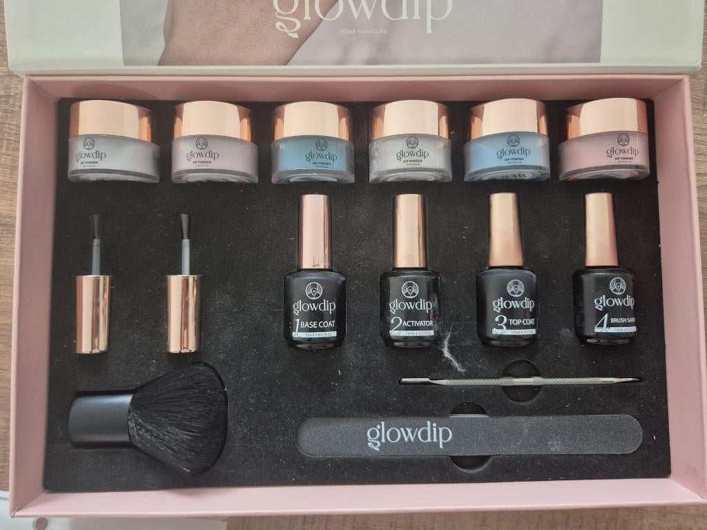 GlowDip startersset plus extra kleuren, Overige kleuren, Ophalen of Verzenden, Zo goed als nieuw, Handen en Nagels