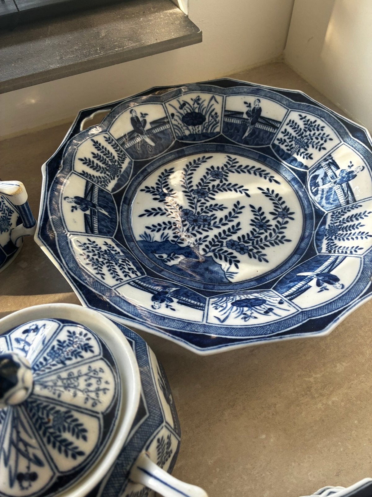 Blauw porseleinen serviesje, Antiek en Kunst, Ophalen