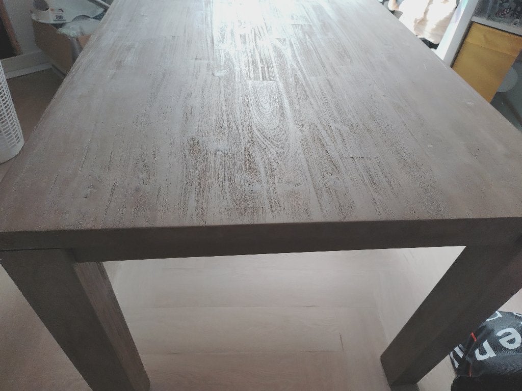 Compacte tafel teakhout massief 90x120, Huis en Inrichting, Tafels | Eettafels, Ophalen, Gebruikt, 100 tot 150 cm, Teakhout