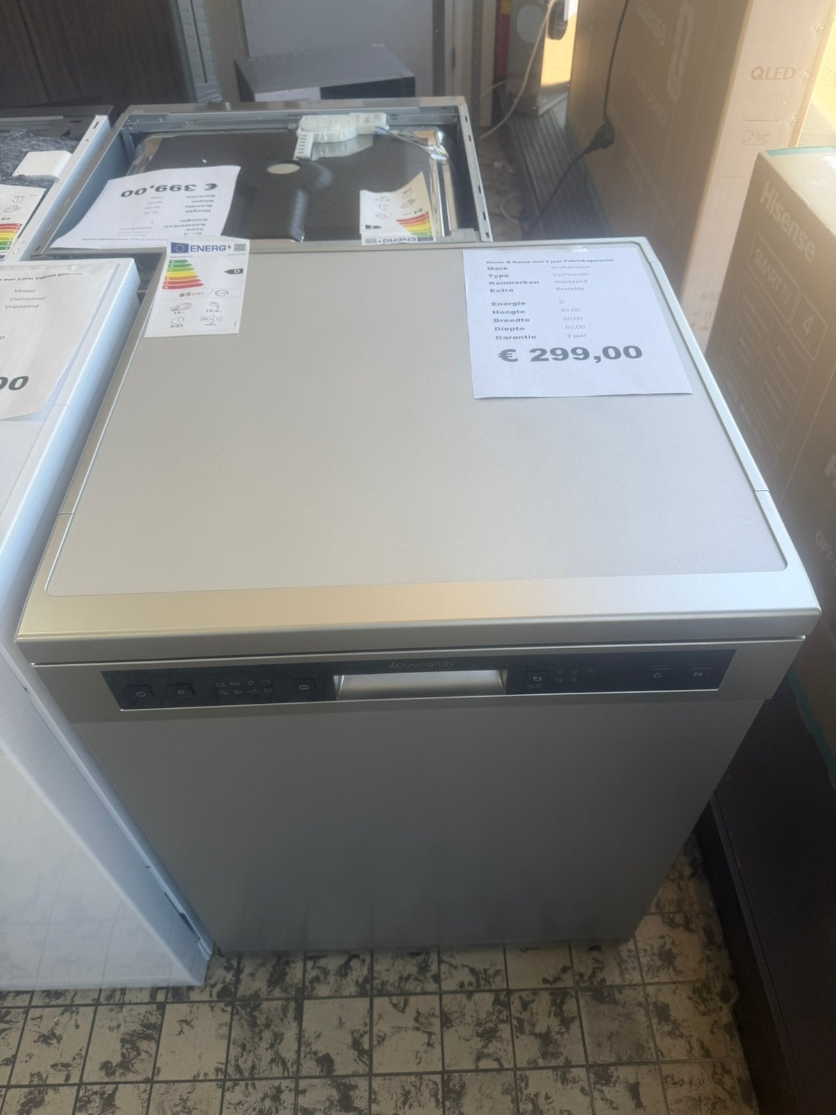 Vaatwasser rvs nieuw 60 cm bestekla, Ophalen, Wolkenstein, Minder dan 85 cm, Wolkenstein