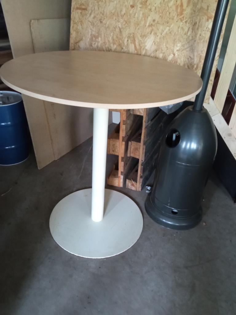 Statafel Ahorn/Licht Appel - 110cm hoog, 100cm doorsnede, Ophalen of Verzenden, Gebruikt