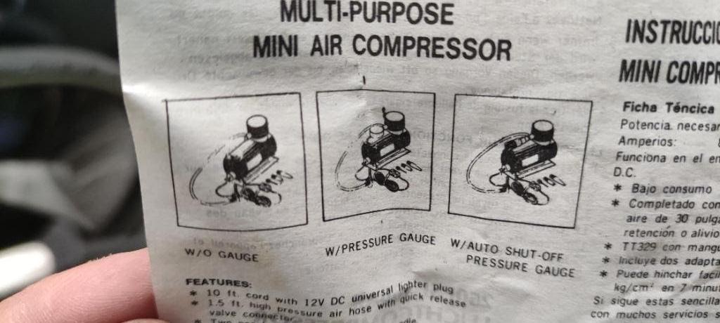 Compressor met manometer 12V, Ophalen of Verzenden, Gebruikt