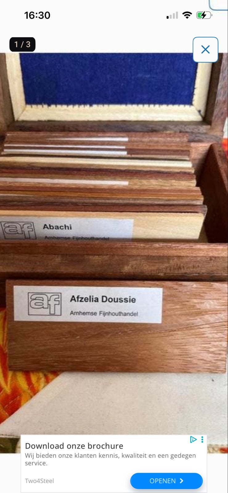 Houtmonsters - 20 stuks diverse houtsoorten, Ophalen of Verzenden, Zo goed als nieuw