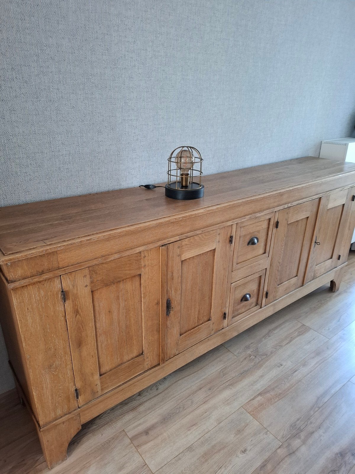 blank eiken dressoir. 2,50 breedte. 49 cm diep en 1 m hoog, Ophalen, Gebruikt, Eikenhout, Landelijk