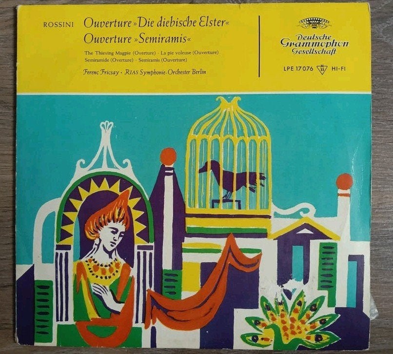 Rossini - Ouverture Diebische Elster & Semiramis - LP, Gebruikt, 10 inch, Ophalen of Verzenden, Romantiek