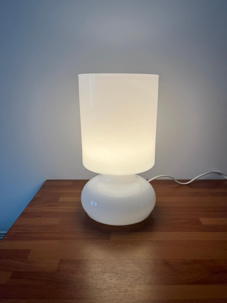 Vintage tafellamp mushroom lamp ikea wit japandi bolia, Ophalen of Verzenden, Glas, Minder dan 50 cm