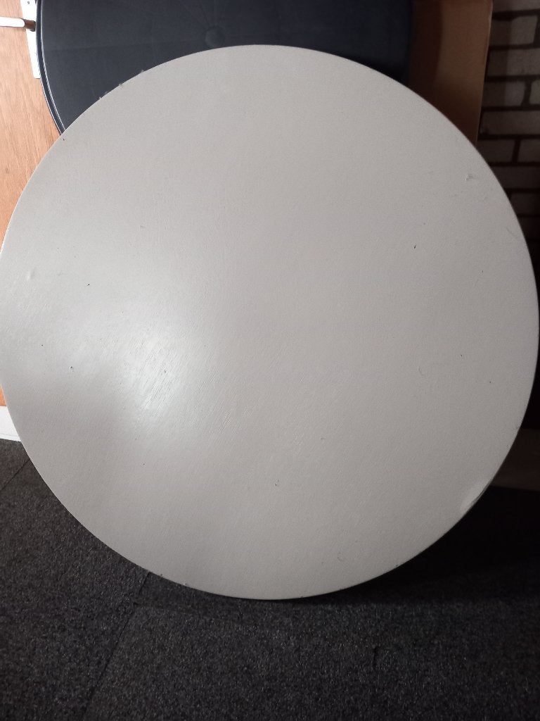 Ronde tafel - Wit - Eenvoudig te monteren, Huis en Inrichting, Ophalen, Gebruikt, 50 tot 100 cm, 100 tot 150 cm