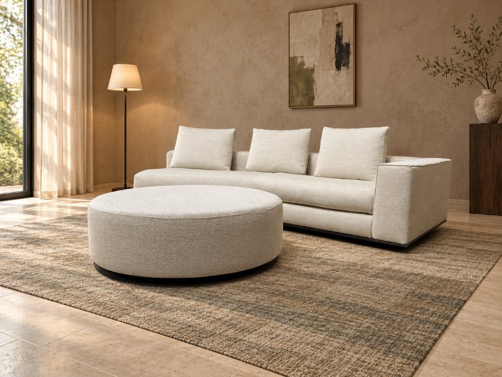 NIEUW Minotti Hamilton Knik + Hocker + GARANTIE | NP €22.500, 250 tot 300 cm, 125 tot 150 cm, Minotti, Hoekbank