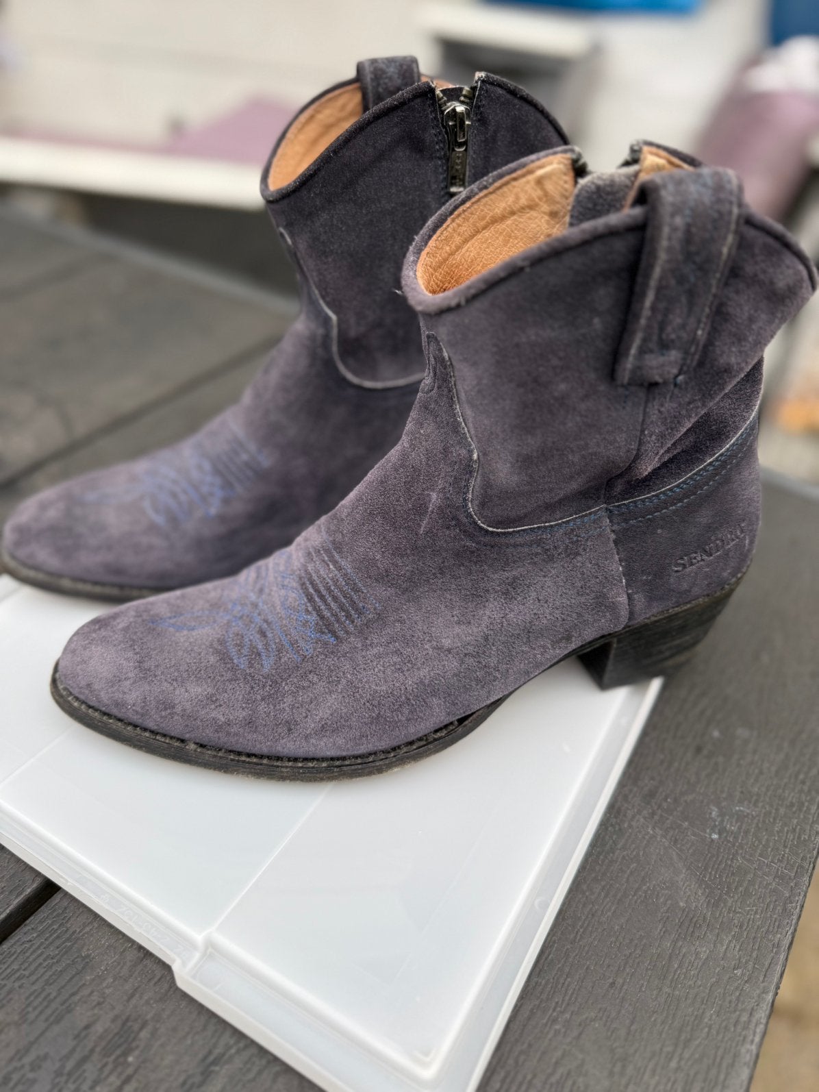 Sendra laarsjes maat 42, Blauw, Lage of Enkellaarzen, Ophalen of Verzenden, Zo goed als nieuw