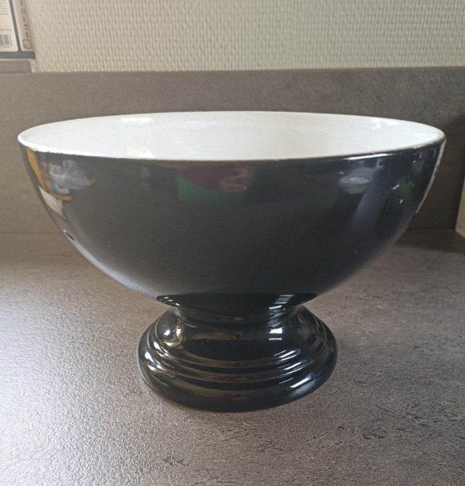 Vintage Jasba Bowl on Foot 335/20 • West-Germany • Black & W, Ophalen