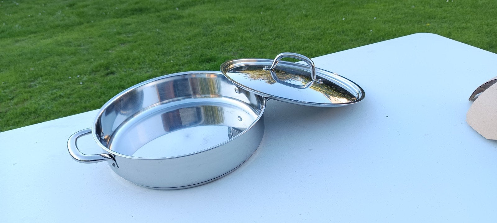 IKEA Edelstaal Braadpan met Deksel - Zo goed als nieuw, Ophalen of Verzenden, Zo goed als nieuw, IKEA, Rvs