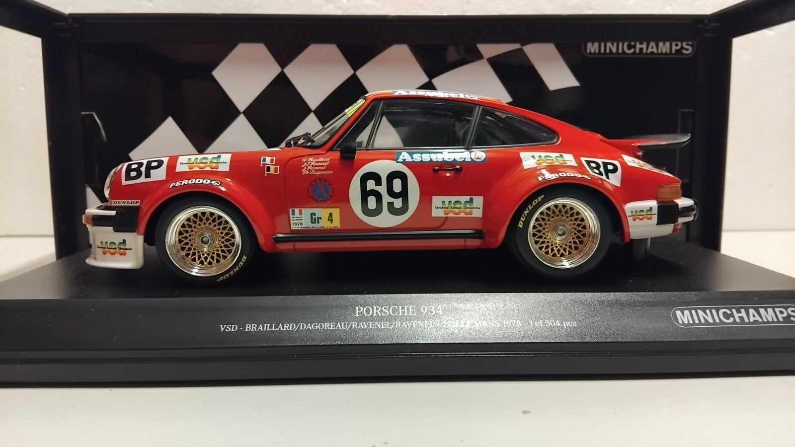 Porsche 934 Le Mans 1978 Limited Edition Minichamps 1:18 KRD, Ophalen of Verzenden, Zo goed als nieuw, Auto, MiniChamps