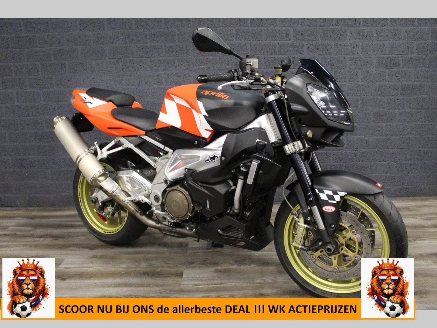 APRILIA TUONO 1000R (bj 2006) V2 1000 RR MAT ORANJE/ZWART, 2 cilinders, Motorrijbewijs A, Bedrijf, Onbekend