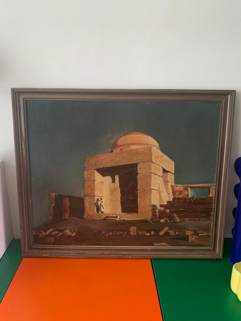 Olieverfschilderij graftombe Sheikh Tata, Ophalen of Verzenden