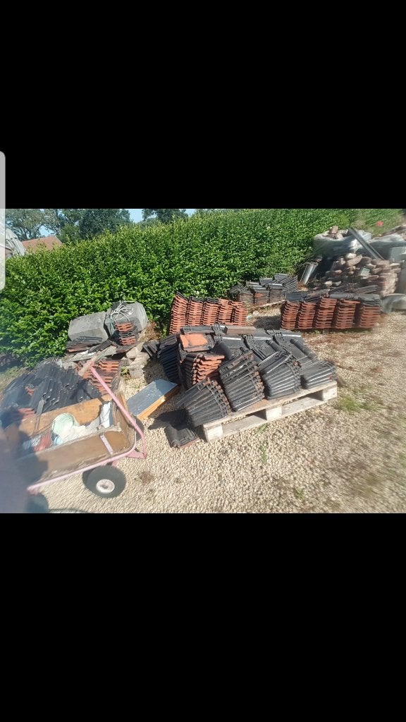 Pottelberg dakpannen, Doe-het-zelf en Verbouw, Dakpannen en Dakbedekking, Ophalen, Gebruikt, Steen of Klei, Zwart