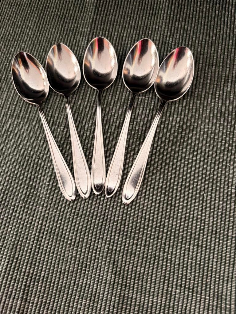 Keltum P2 verzilverde dessert lepels, Ophalen of Verzenden, Gebruikt, Zilver