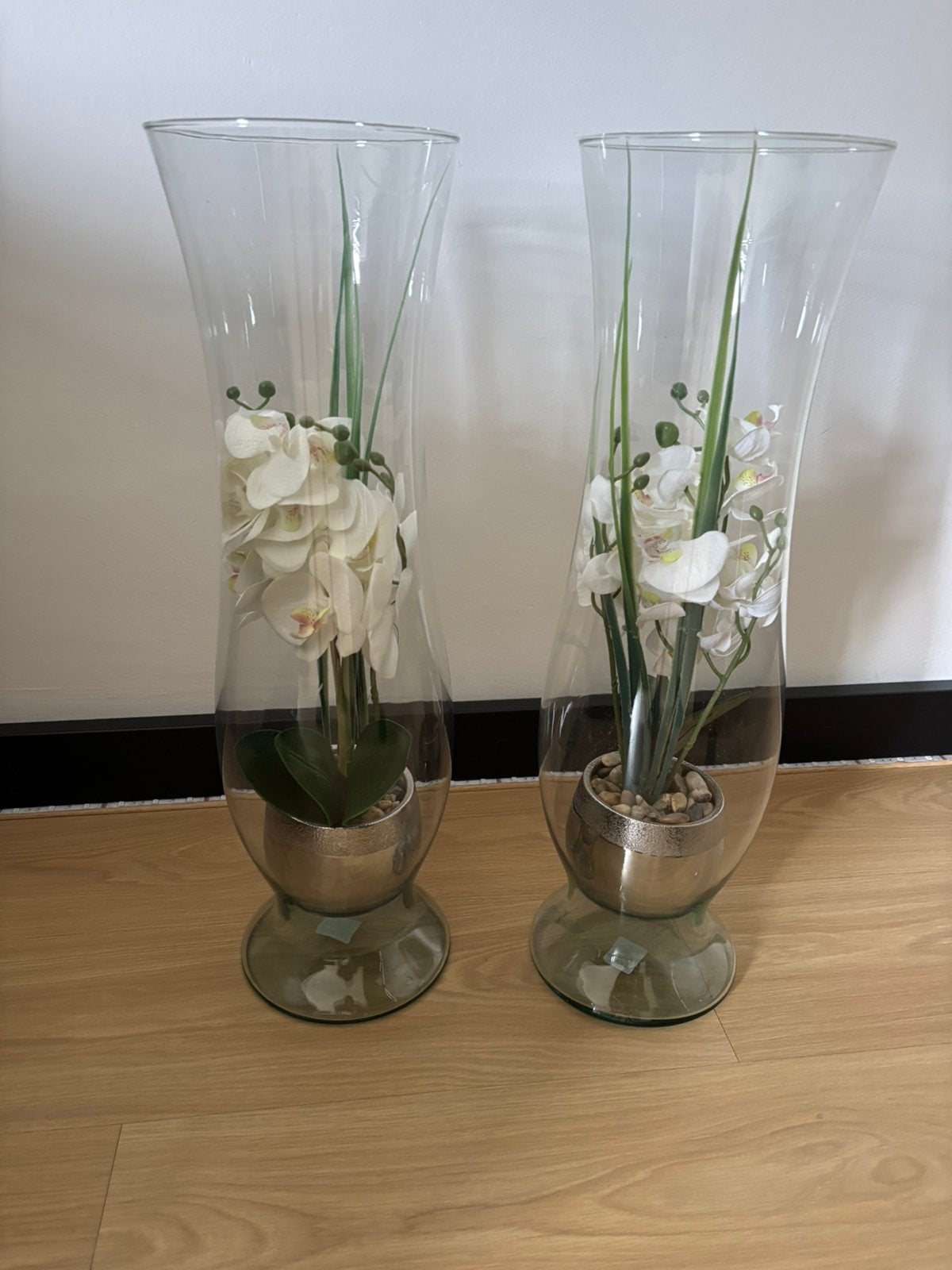 Orchidee met vaas 2 stuks, Overige kleuren, Ophalen of Verzenden, Minder dan 50 cm, Glas
