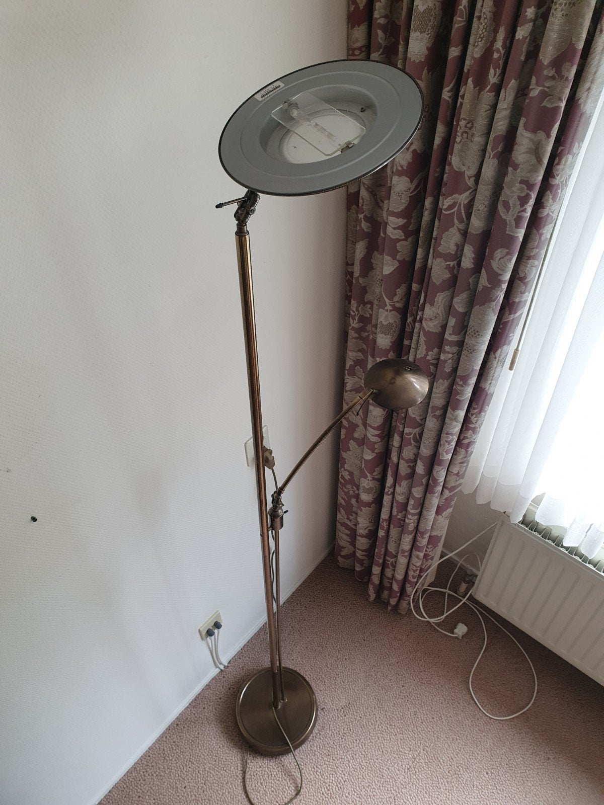 Leeslamp en uplight brons, Ophalen, Gebruikt, 150 tot 200 cm