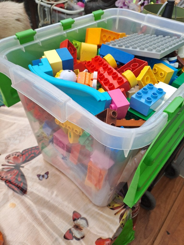 Lego duplo stenen en trein, Kinderen en Baby's, Speelgoed | Duplo en Lego, Ophalen, Gebruikt, Losse stenen, Duplo