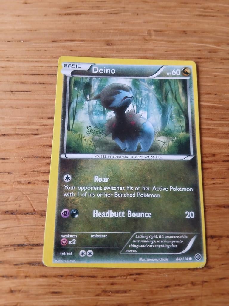 Deino Pokémon Kaart 84/114 - Basic HP 60, Ophalen of Verzenden, Gebruikt, Losse kaart