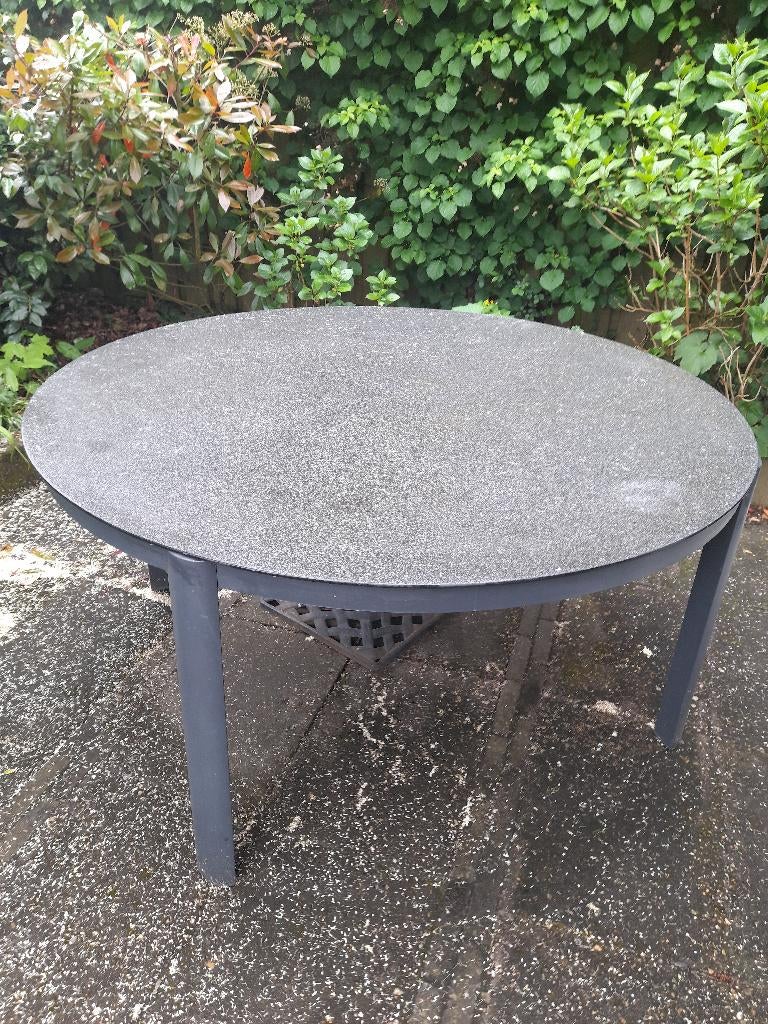 tuintafel 150 cm doorsnee, Tuin en Terras, Ophalen, Gebruikt, Rond, Kunststof