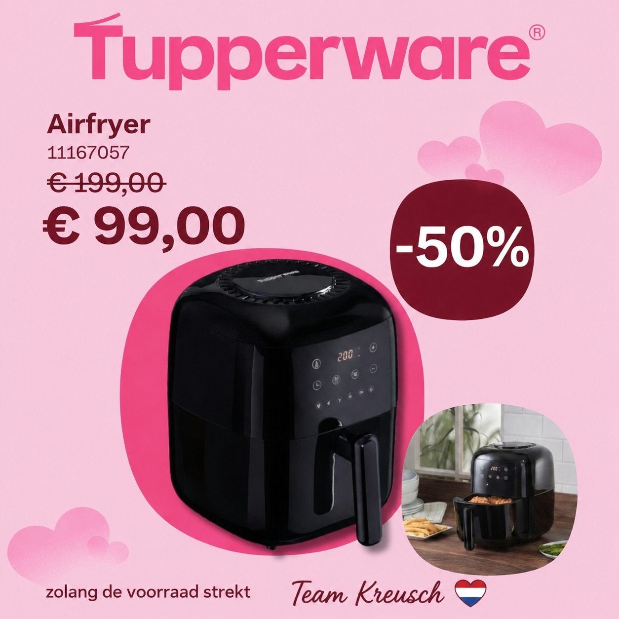 TUPPERWARE Airfryer van € 199,00 voor € 99,00 compacte oven, Ophalen of Verzenden, Nieuw, Overige typen