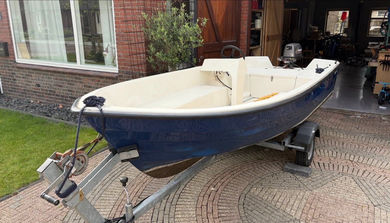 Verano 430 polyester boot met Tohatsu 4-takt motor en traile, Ophalen, Gebruikt