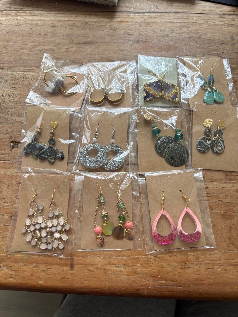 Partij oorbellen, Overige materialen, Hangers, Overige kleuren, Verzenden