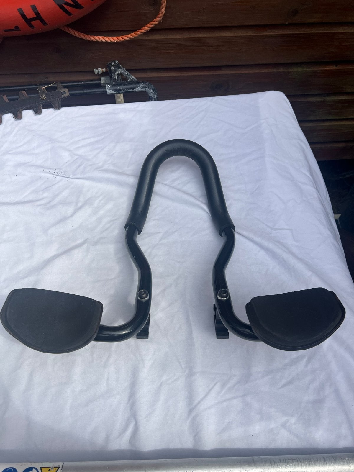 Zwart opzetstuur voor racefiets of triatlonfiets, Gebruikt, Stuur, Ophalen of Verzenden, Aluminium