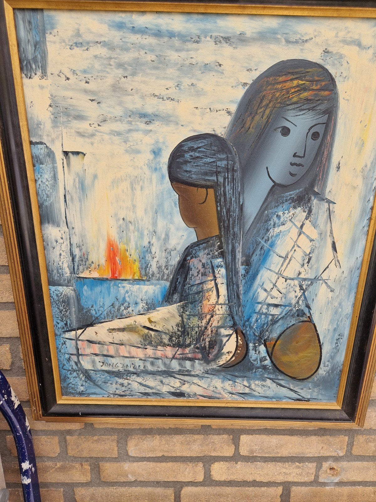 Jongkind Schilderij: Moeder en Kind, Antiek en Kunst, Ophalen